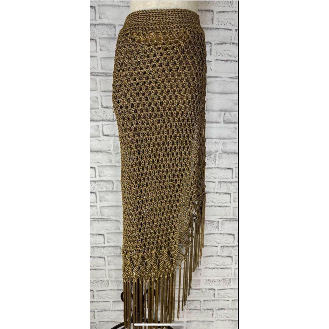 未使用タグ付き✨ラルフローレン ポインテールニット マクラメ ペンシルスカート