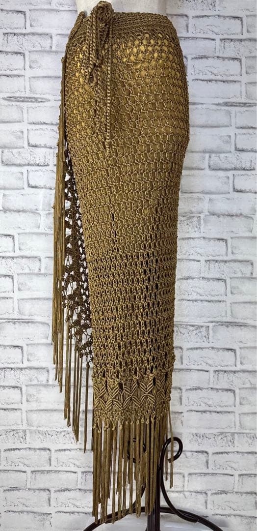 未使用タグ付き✨ラルフローレン ポインテールニット マクラメ ペンシルスカート