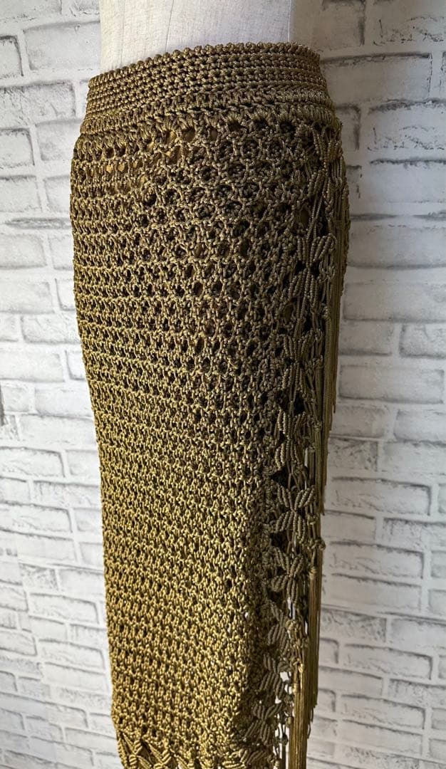 未使用タグ付き✨ラルフローレン ポインテールニット マクラメ ペンシルスカート