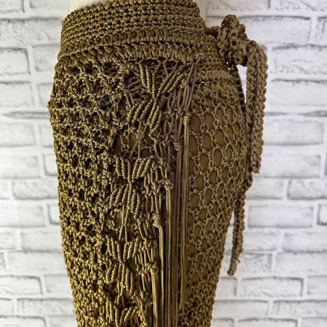 未使用タグ付き✨ラルフローレン ポインテールニット マクラメ ペンシルスカート