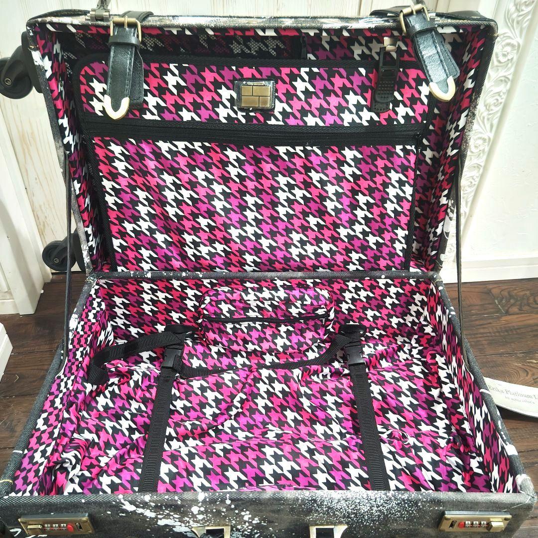 寄付　アクタスカラーズ　ケース　トランク　デニム　レザー　ブラック　L　ペイント