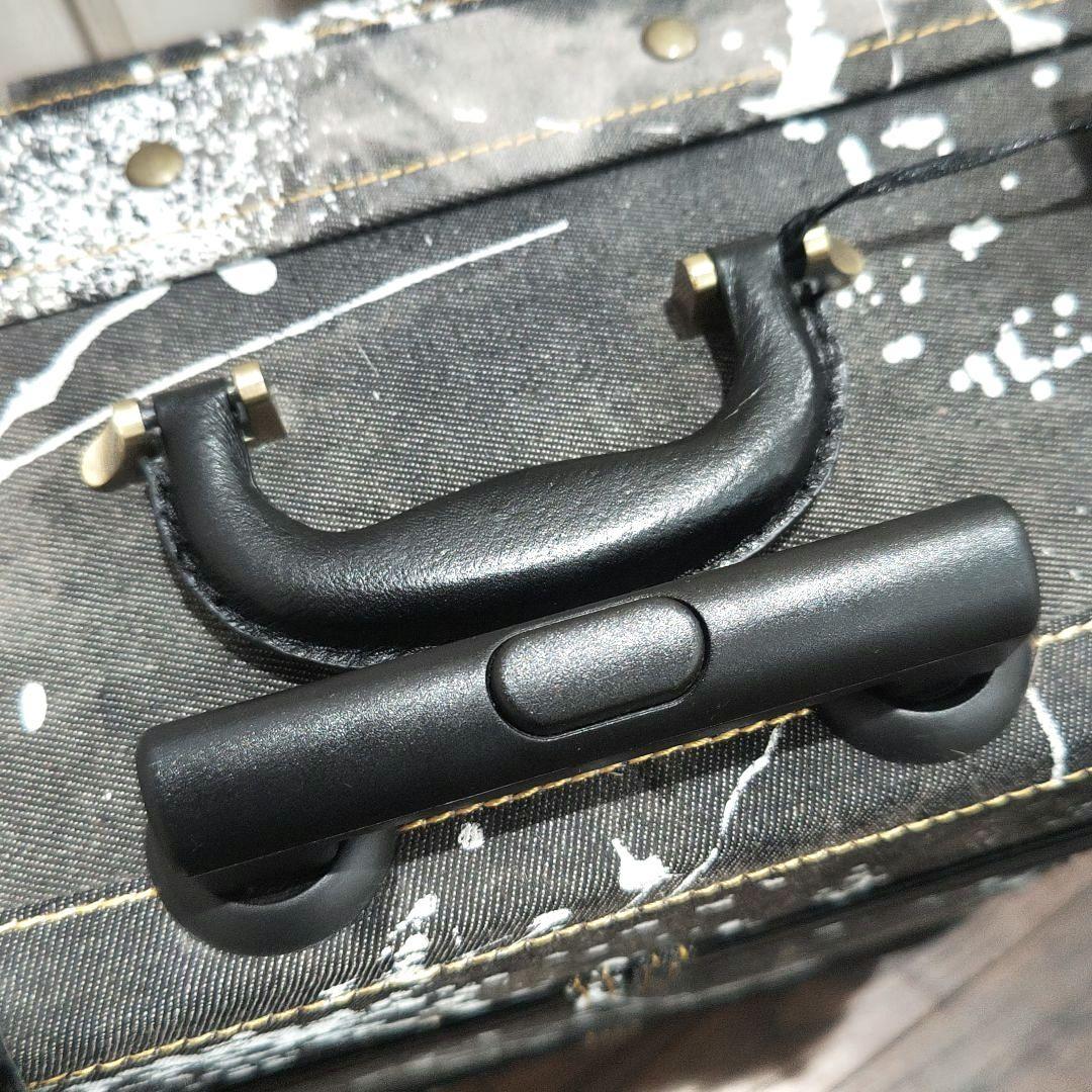 寄付　アクタスカラーズ　ケース　トランク　デニム　レザー　ブラック　L　ペイント