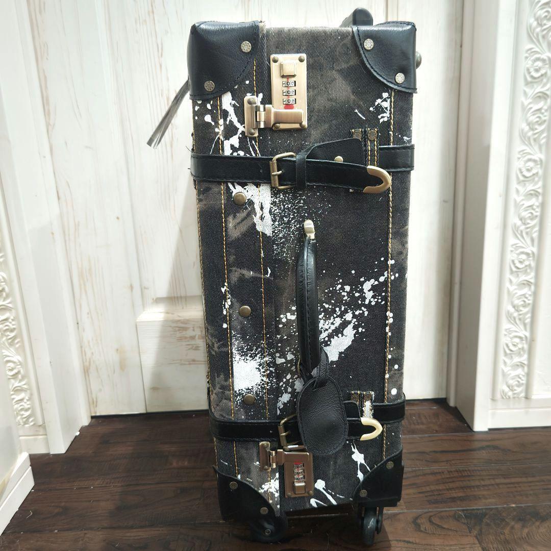 寄付　アクタスカラーズ　ケース　トランク　デニム　レザー　ブラック　L　ペイント