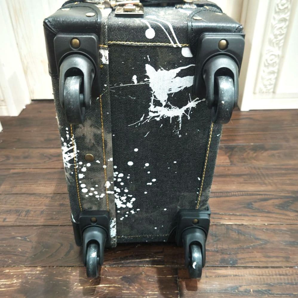 寄付　アクタスカラーズ　ケース　トランク　デニム　レザー　ブラック　L　ペイント