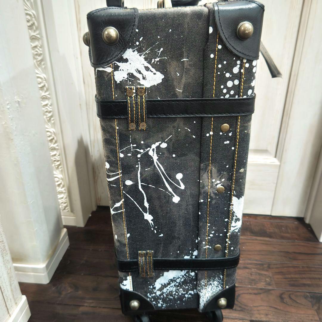 寄付　アクタスカラーズ　ケース　トランク　デニム　レザー　ブラック　L　ペイント