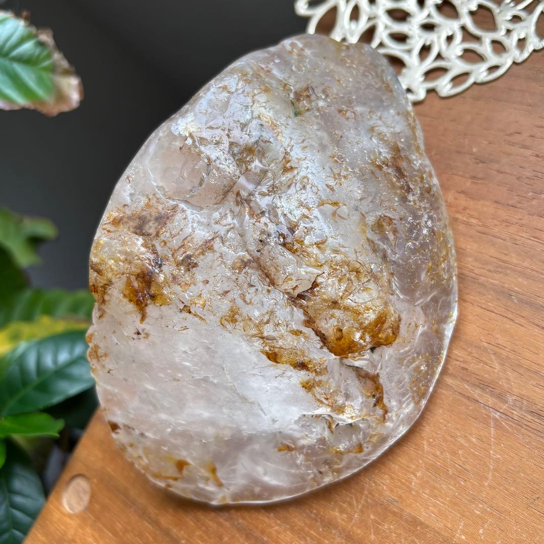 天然石 ゴールデンヒラー共生水晶 鳳凰 置物663g