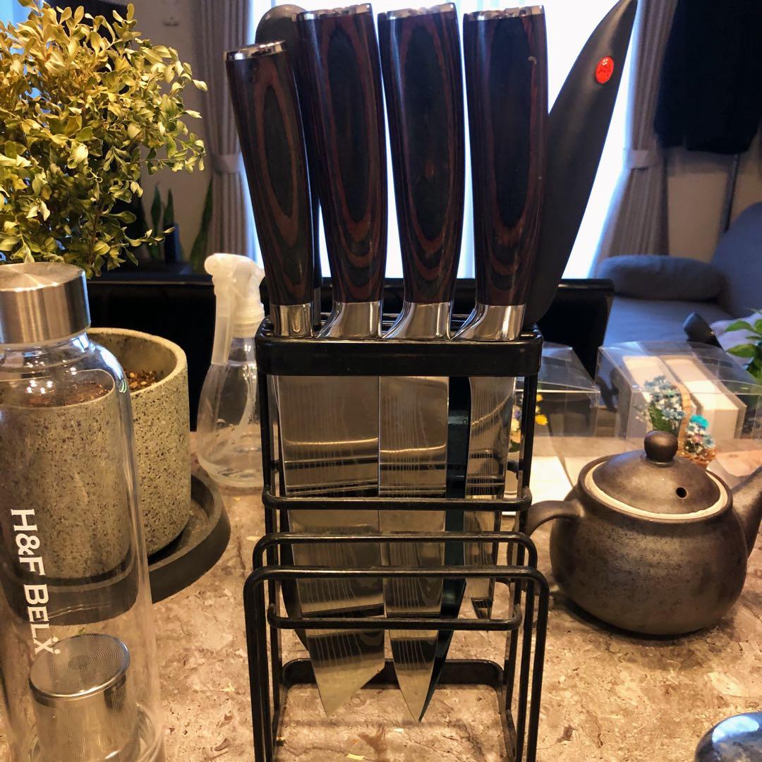 新品　高級三徳包丁　シェフナイフ　ダマスカス　包丁　フルーツナイフ　4本セット