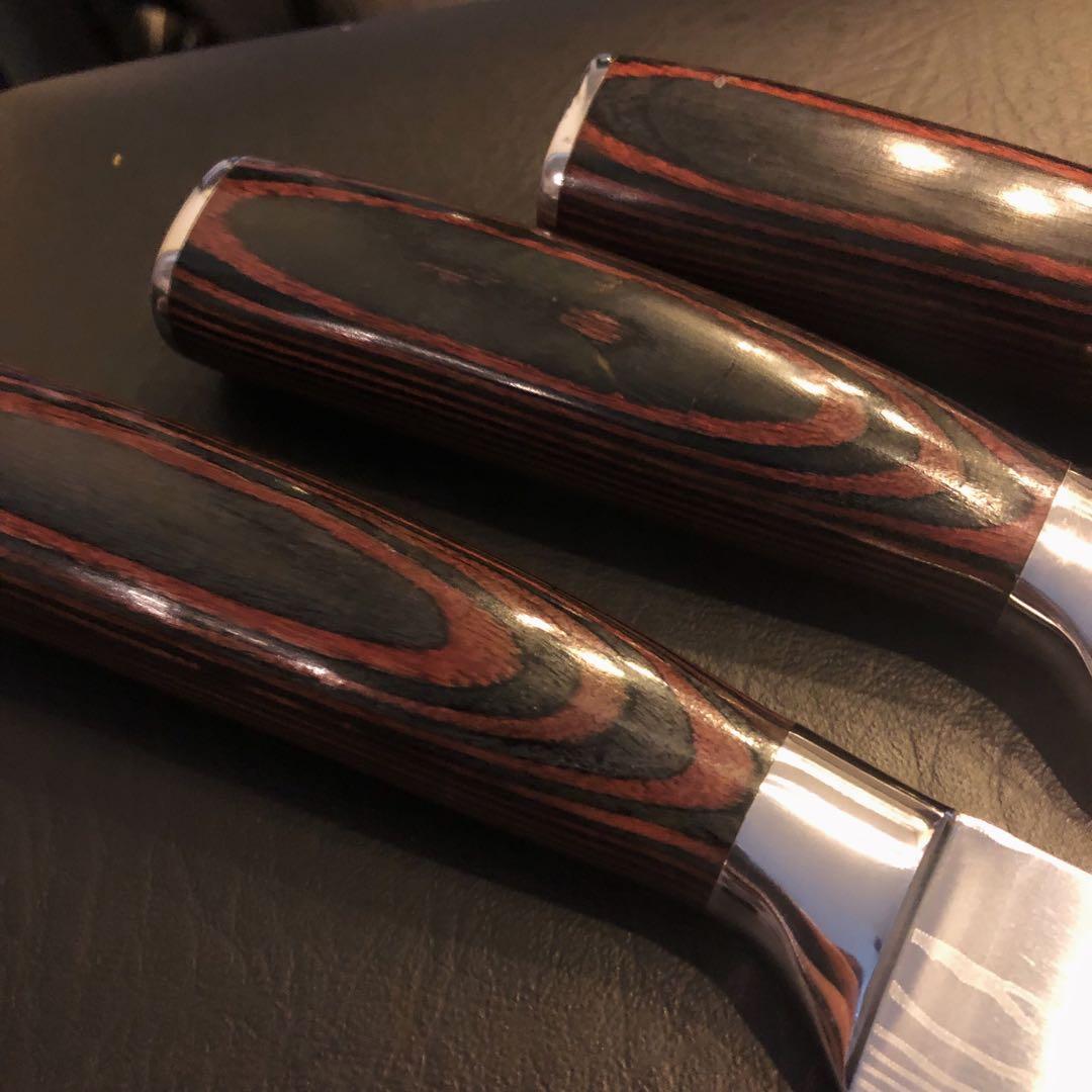 新品　高級三徳包丁　シェフナイフ　ダマスカス　包丁　フルーツナイフ　4本セット