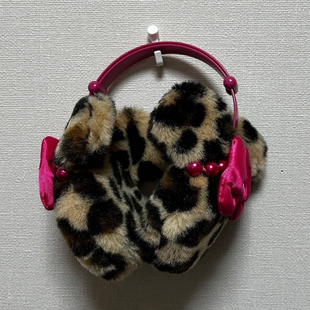 ディズニー ミニー イヤーマフ 耳あて ヒョウ柄 ブラウン レッグウォーマー