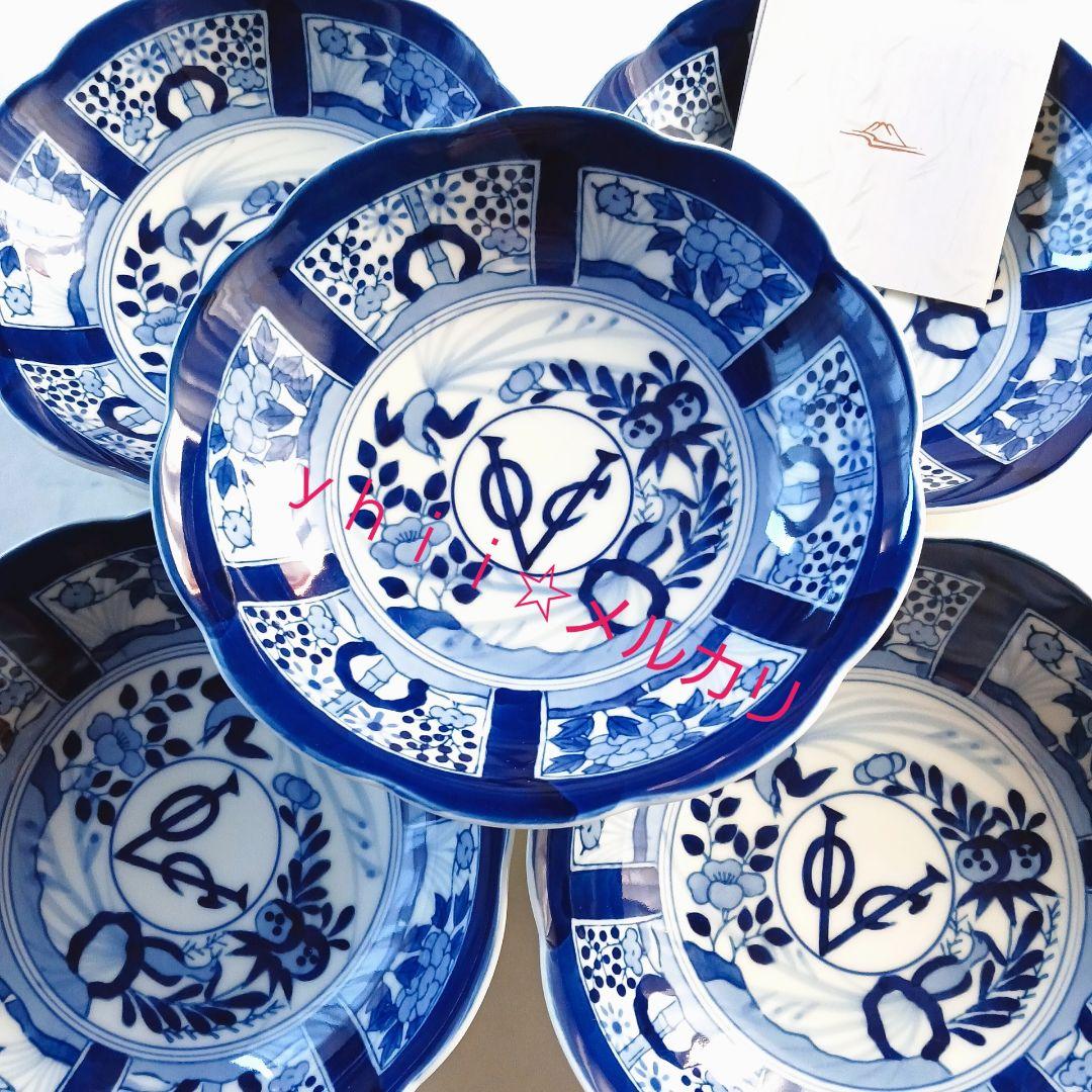 【稀少・レア】宮内庁御用達 深川製磁 有田焼 染付 連合東インド会社 深皿