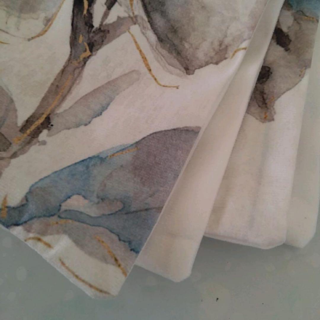 210系  ⭐️ 6枚セット ⭐︎ 白い 花柄 クッションカバー 水彩画風