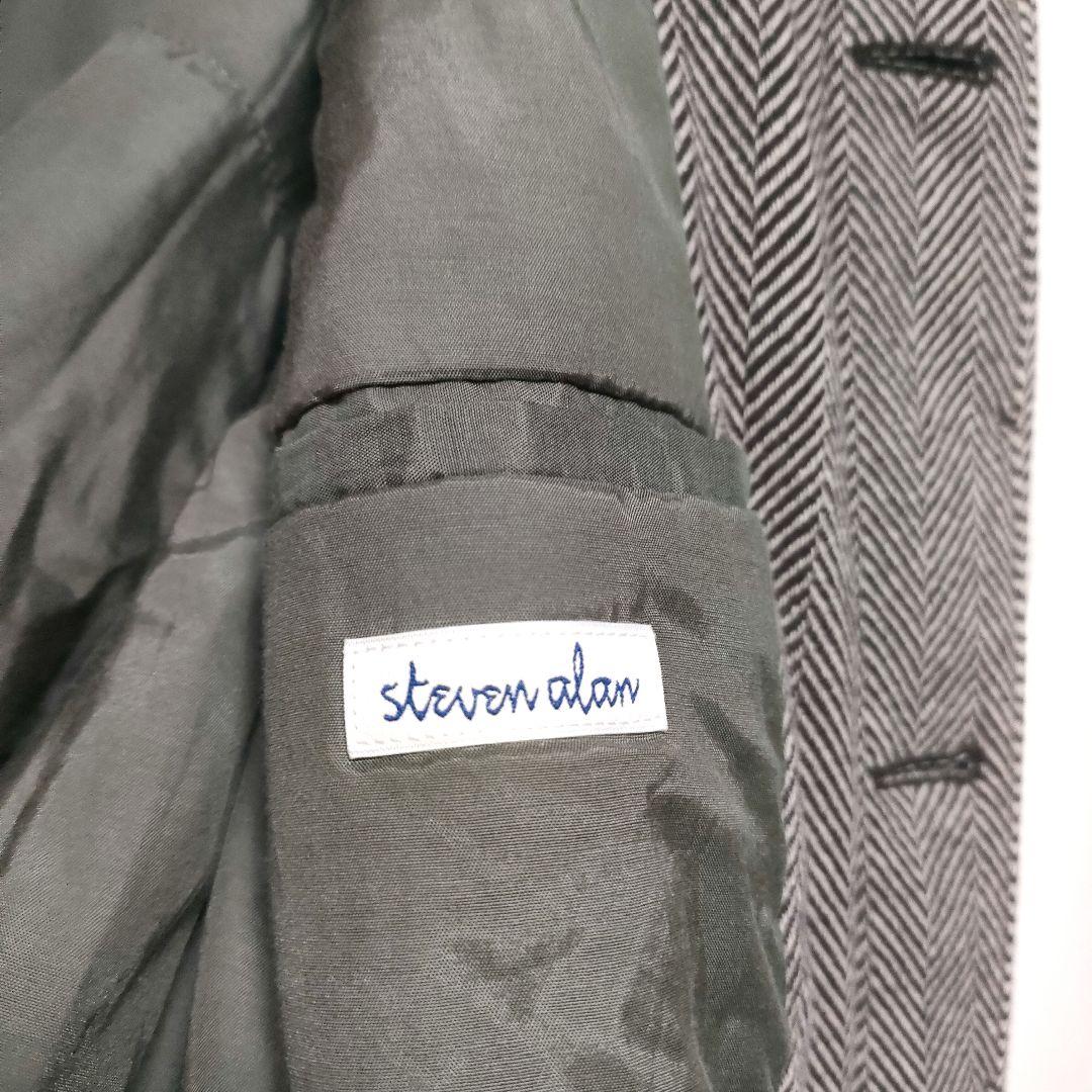 【美品】Steven Alan ラムズウール ヘリンボーン オーバー コート S