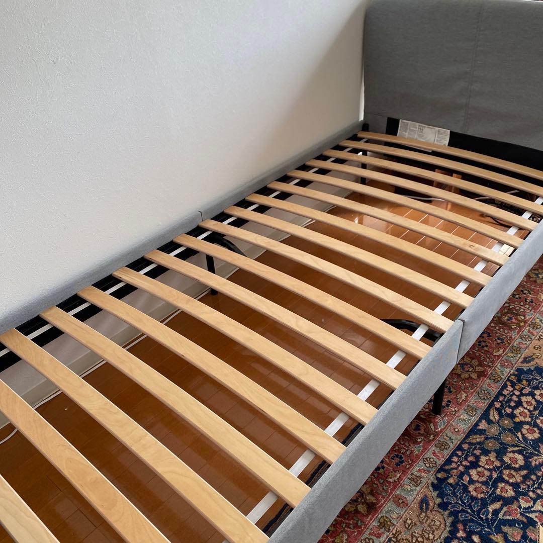 シングルベッドフレーム グレー 木製