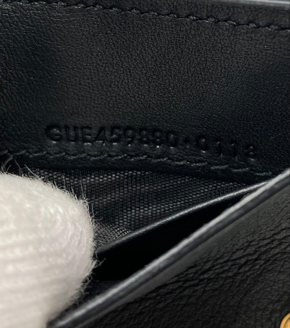 ⭐️ 極美品 YSL サンローラン ロゴ ミニウォレット 折り財布 ブラック