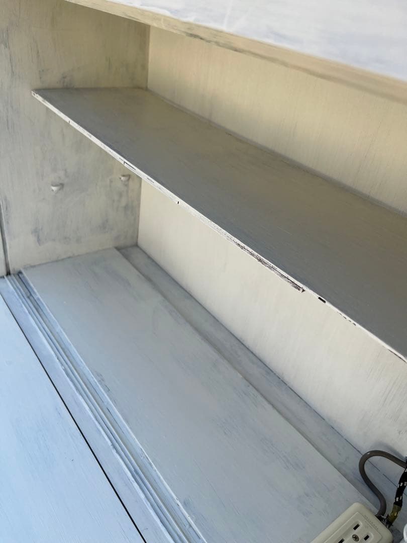 白 食器棚 昭和レトロ 当時物 ホワイト インテリア 水屋 古民家 ビンテージ