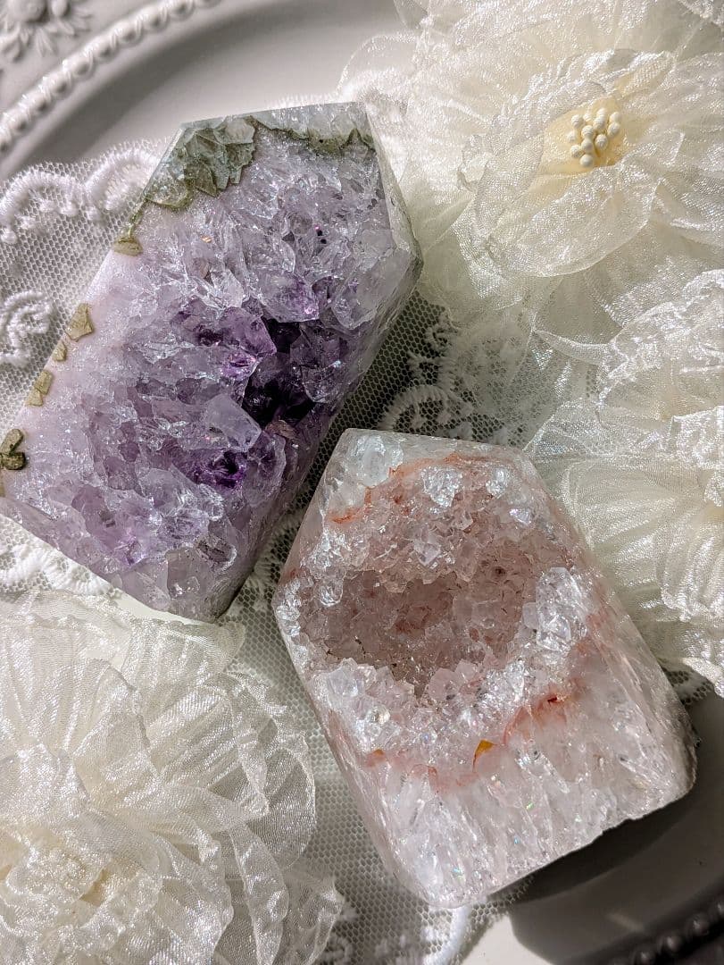 確認用　瑪瑙タワー　ピンク　グリーン　全方面虹