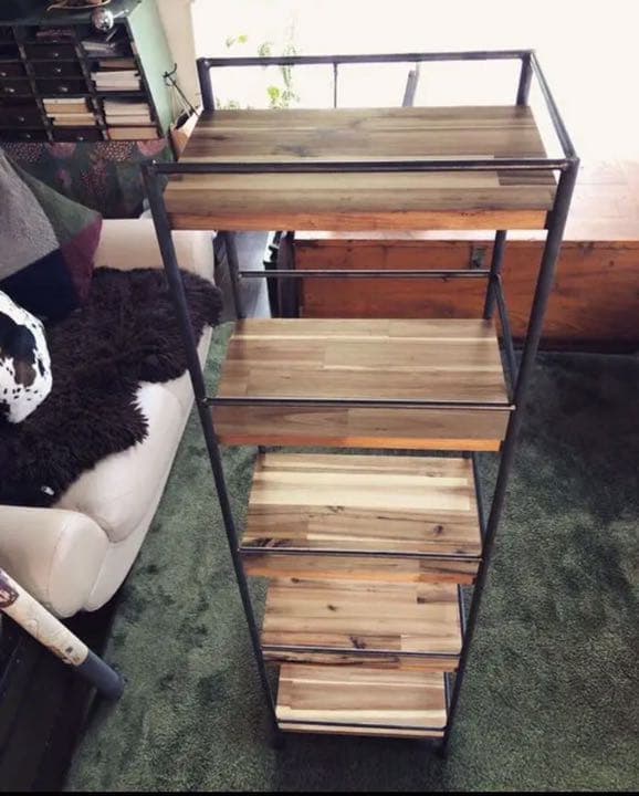 アイアン家具　シューズラック　シェルフ  男前　無骨　オーダーメイド　アカシア材