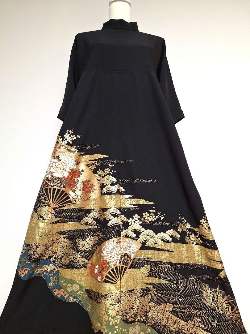 着物リメイクワンピース3705