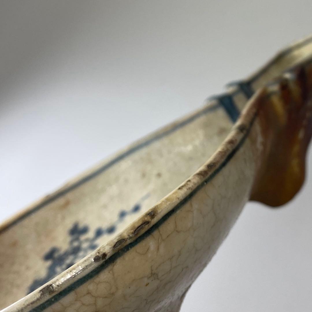 青木木米　古染付写　瓢箪形皿　幅20.5㎝　タトチ　東な7-0409☆2F