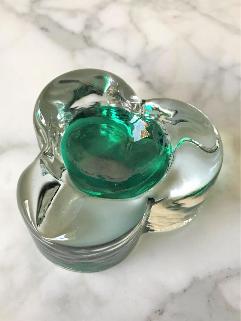 未使用！BARBINI　MURANO　ヴィンテージ　ベネチアンガラス　小物入　緑