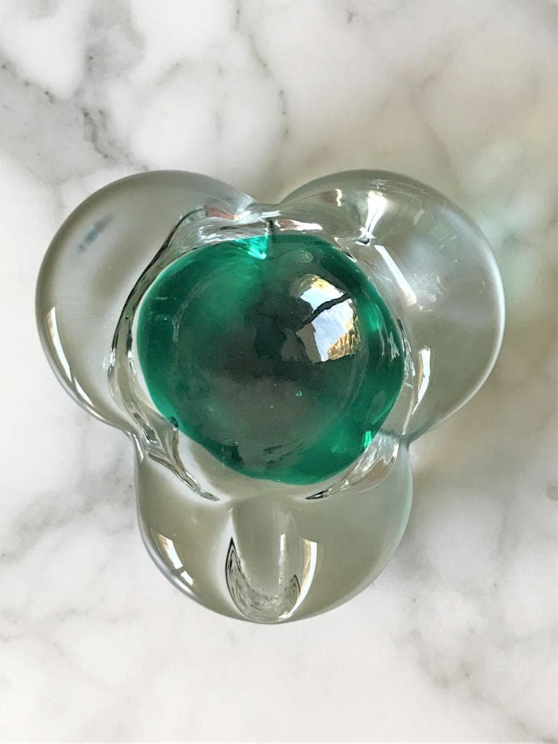 未使用！BARBINI　MURANO　ヴィンテージ　ベネチアンガラス　小物入　緑