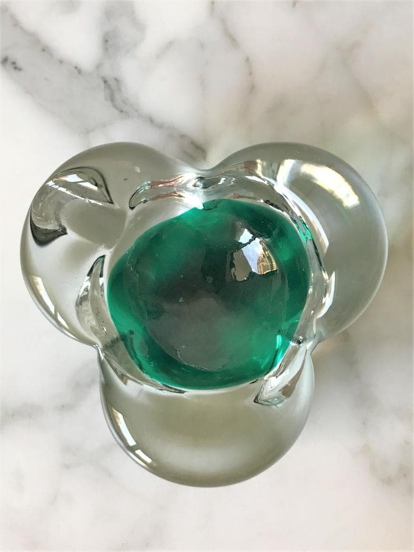 未使用！BARBINI　MURANO　ヴィンテージ　ベネチアンガラス　小物入　緑