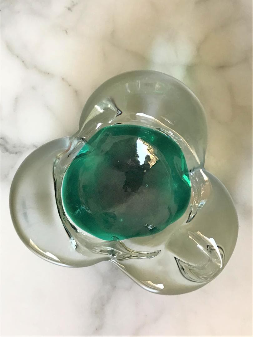 未使用！BARBINI　MURANO　ヴィンテージ　ベネチアンガラス　小物入　緑