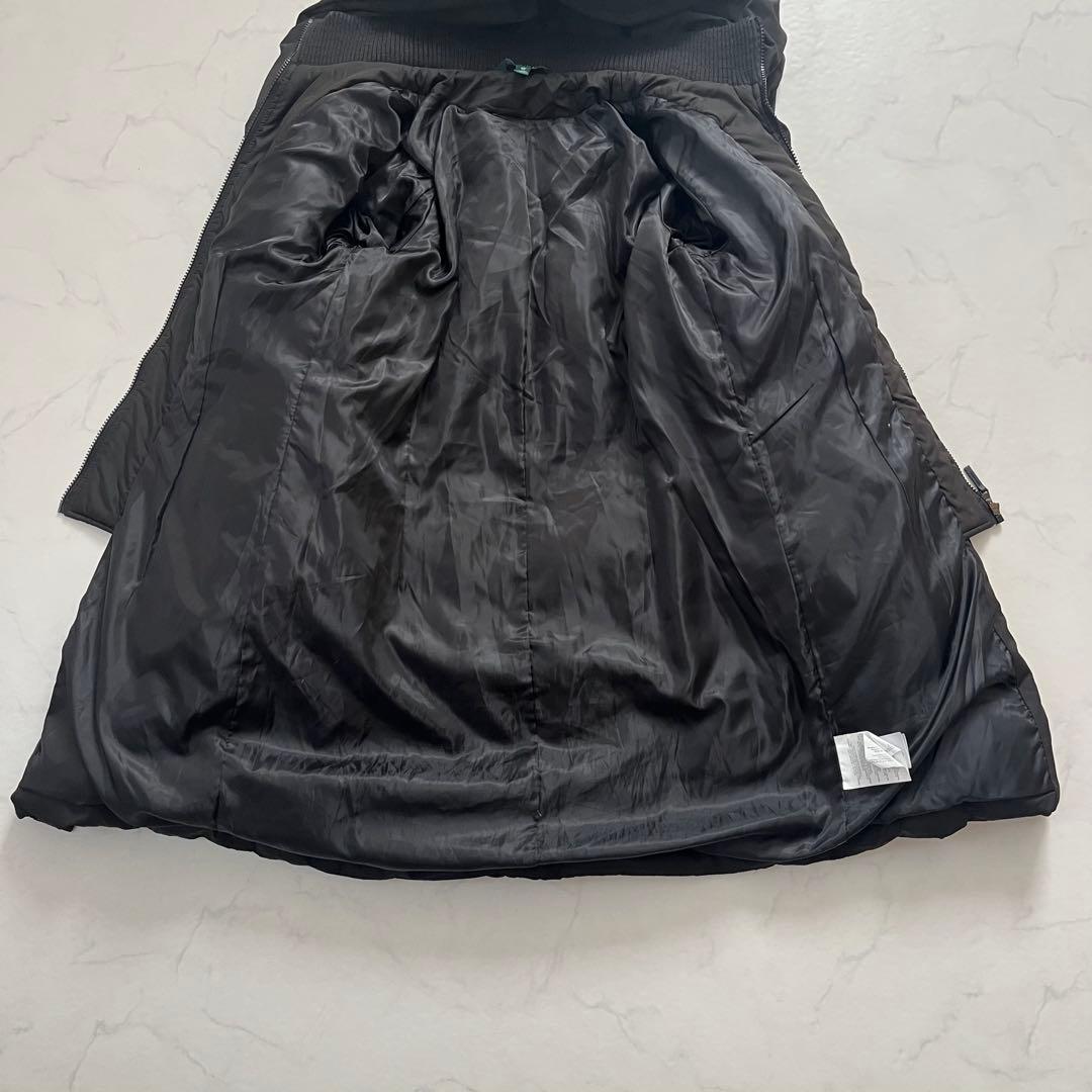 ローレンラルフローレン　ダウンコート　ショールカラー　フード　ロング　黒　M相当