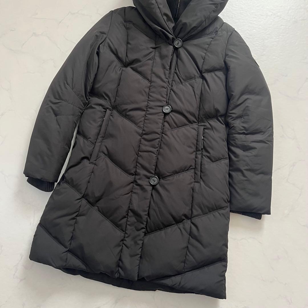 ローレンラルフローレン　ダウンコート　ショールカラー　フード　ロング　黒　M相当