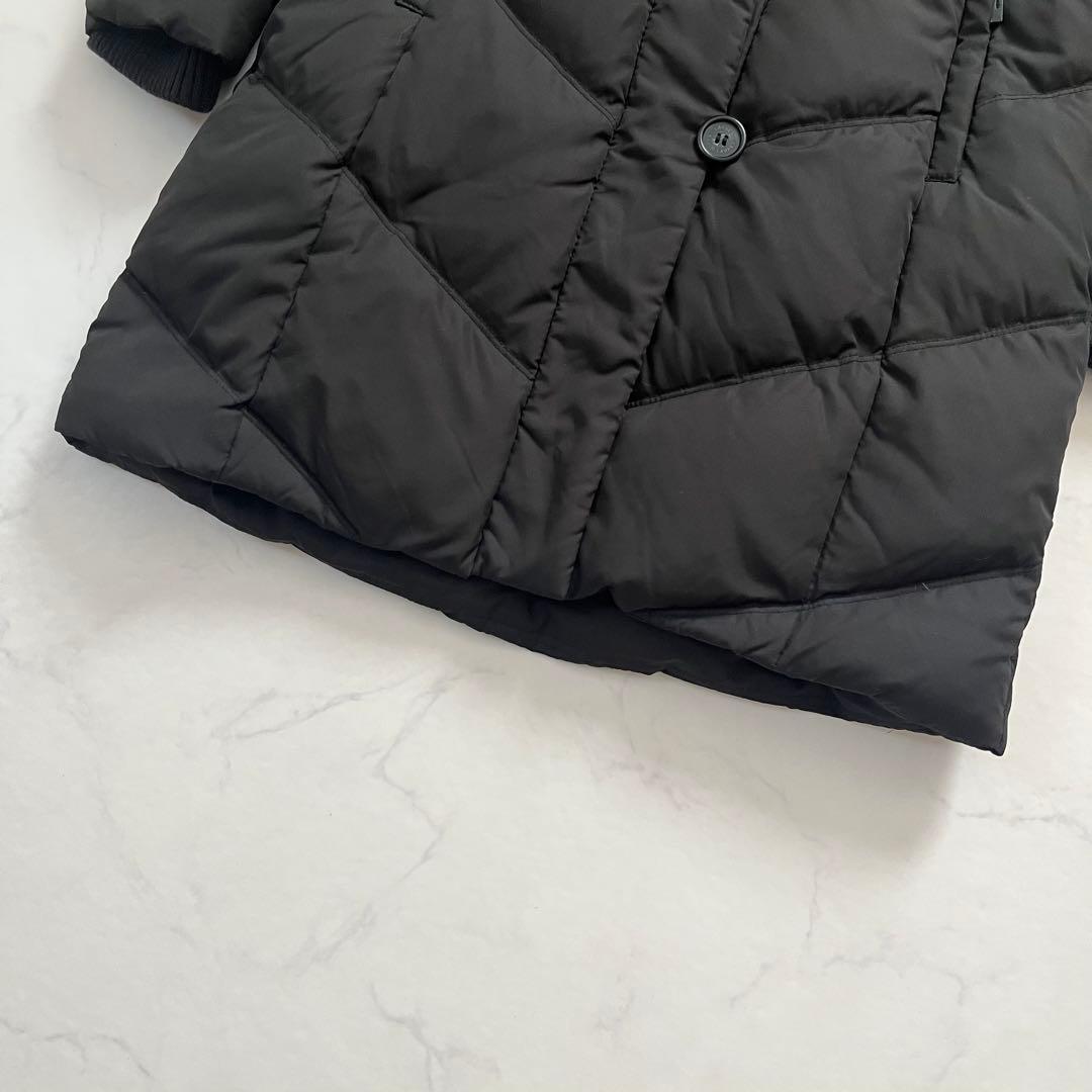 ローレンラルフローレン　ダウンコート　ショールカラー　フード　ロング　黒　M相当