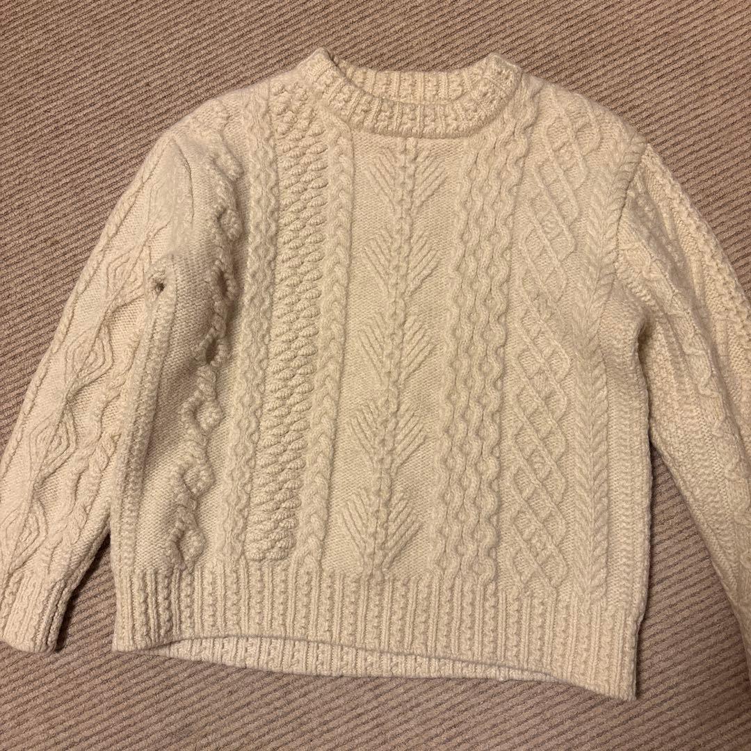 YONETOMI アランニットセーター サイズ:3 定価5万円　雑誌掲載商品