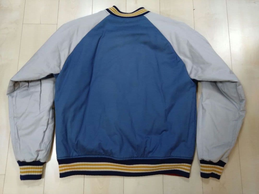 フェローズ匠 スカジャン【鬼ヶ島】サテン（オレンジ/グラス/ゴールド）中綿入り