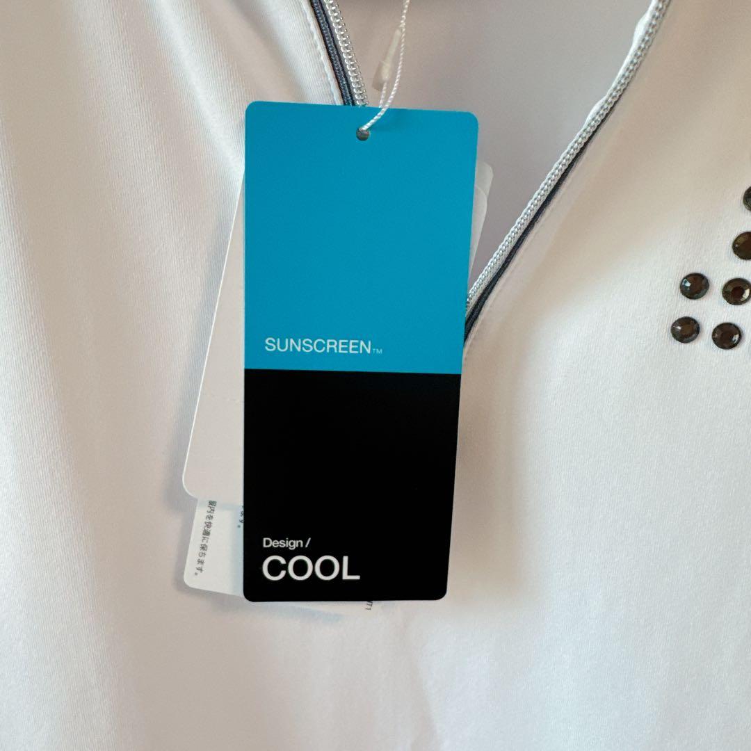 【極美品】LANVIN SPORT ラインストーンロゴ ハーフジップワンピース