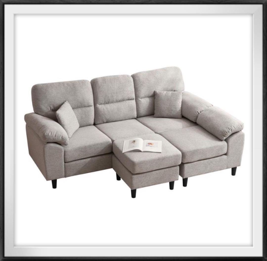 ソファ　ソファー　ソファセット　3人掛け　大型　多機能　グレー