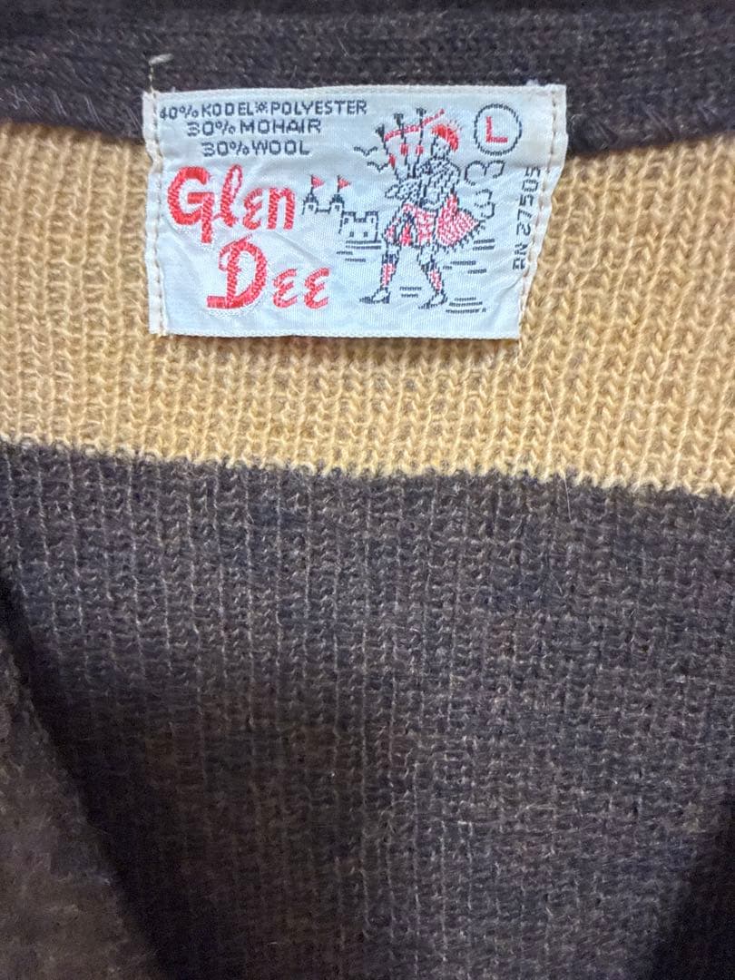 SALE 1970s Glen Dee モヘア混 ボーダーカーディガン
