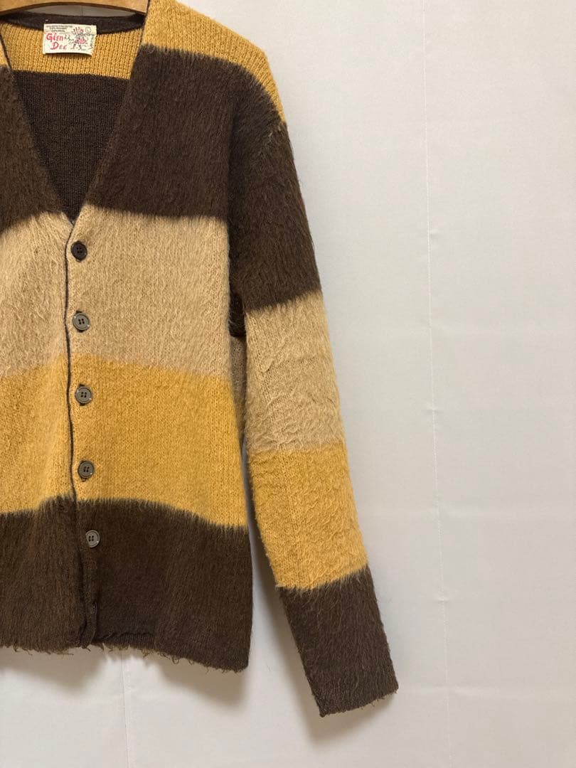 SALE 1970s Glen Dee モヘア混 ボーダーカーディガン