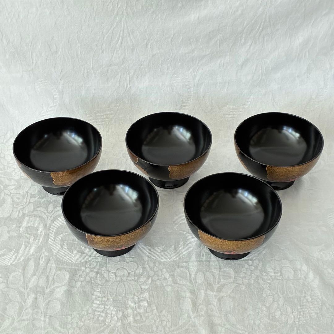 最終価格★【未使用級】 山中塗 漆器 吸物椀 春秋 雑煮碗 正月