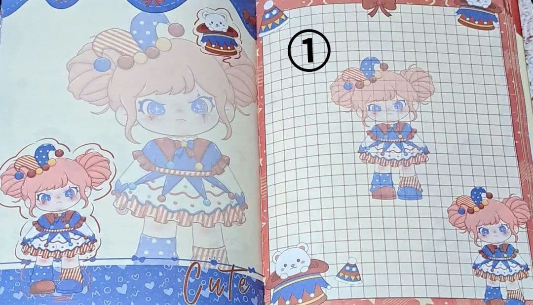 No. 1031 ドラノート らぶぶノート スカルパンダノート 中カラフル