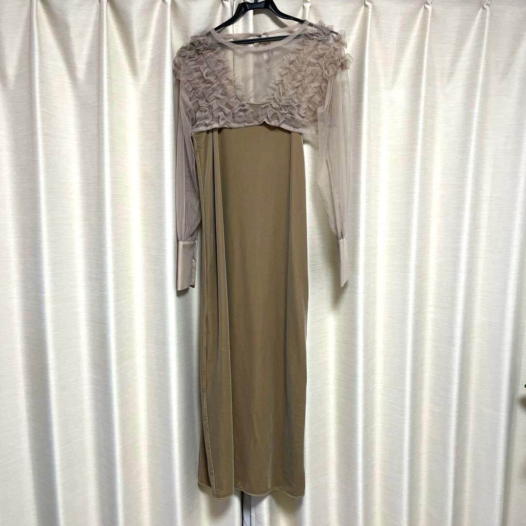 CAPRICIEUX L'EMAGE チュールフリル ロングドレス