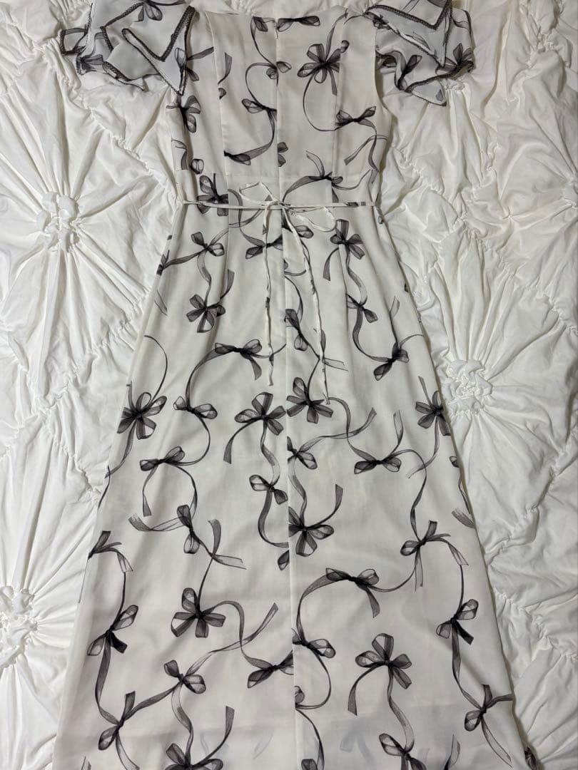 snidel Sustainableリボンプリントワンピース