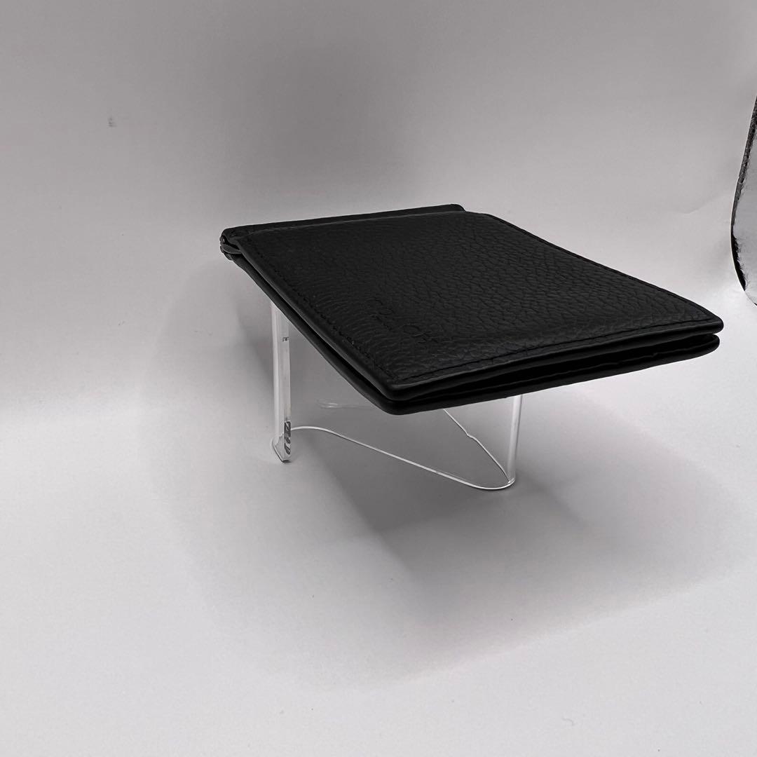 COACH　マネークリップ　ブラック　二つ折り財布　レザー