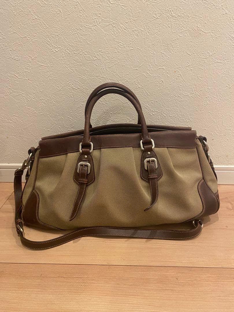 PRADA ボストンバッグ ベージュ/ブラウン