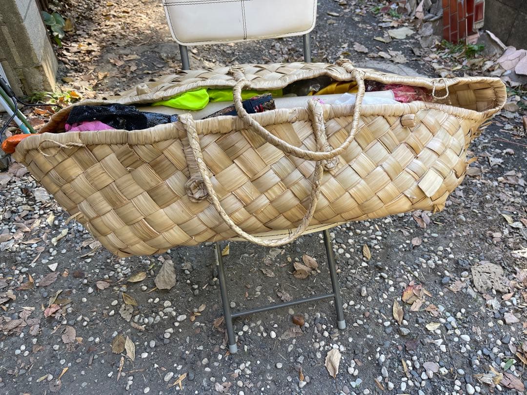 大きめ天然素材かごバッグ