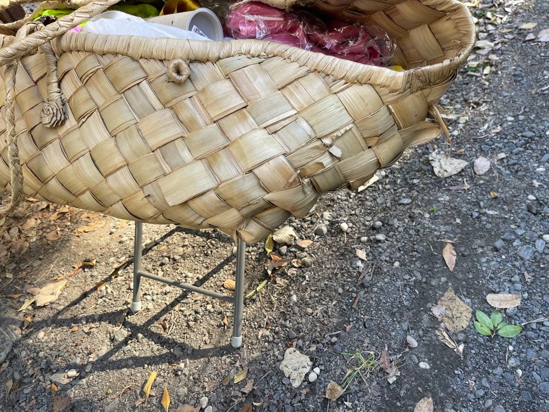 大きめ天然素材かごバッグ