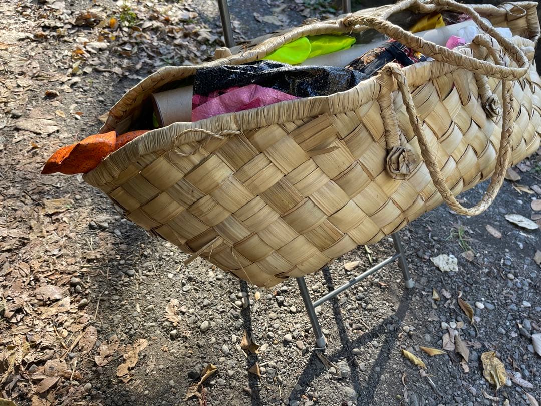 大きめ天然素材かごバッグ