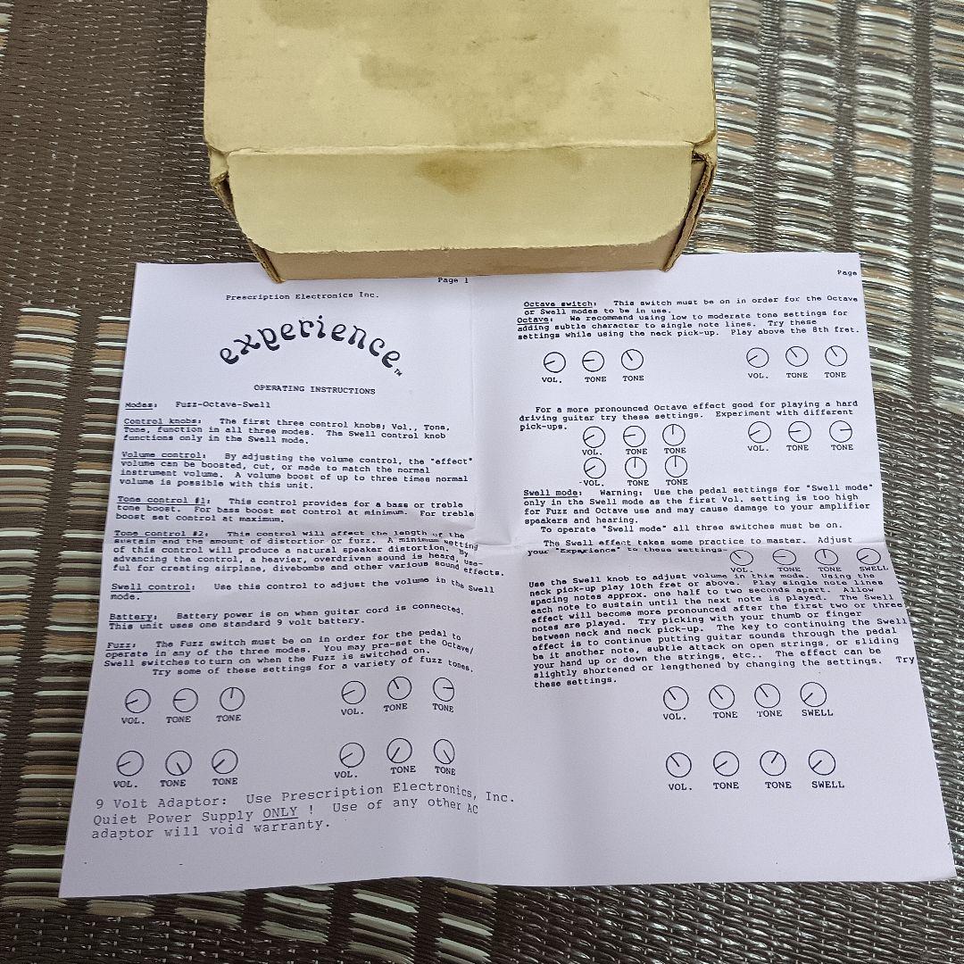 ギター PRESCRIPTION ELECTRONICS EXPERIENCE FUZZ