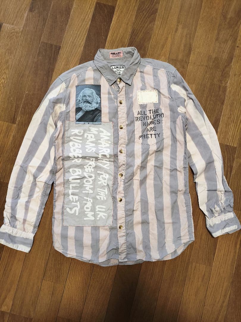 ピール&リフト×ルーカー/アナーキーシャツ/コラボ初期モデル/マルクスパッチ