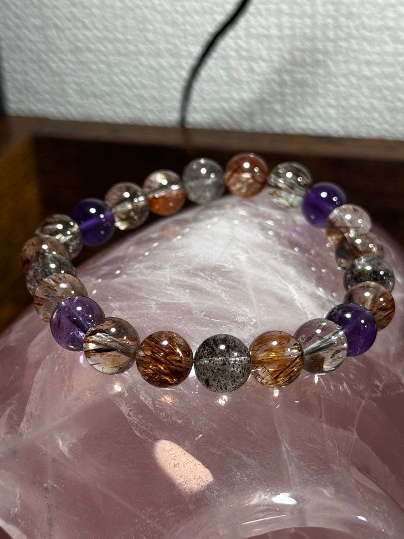 天然スーパーセブン9mm ブレスレット