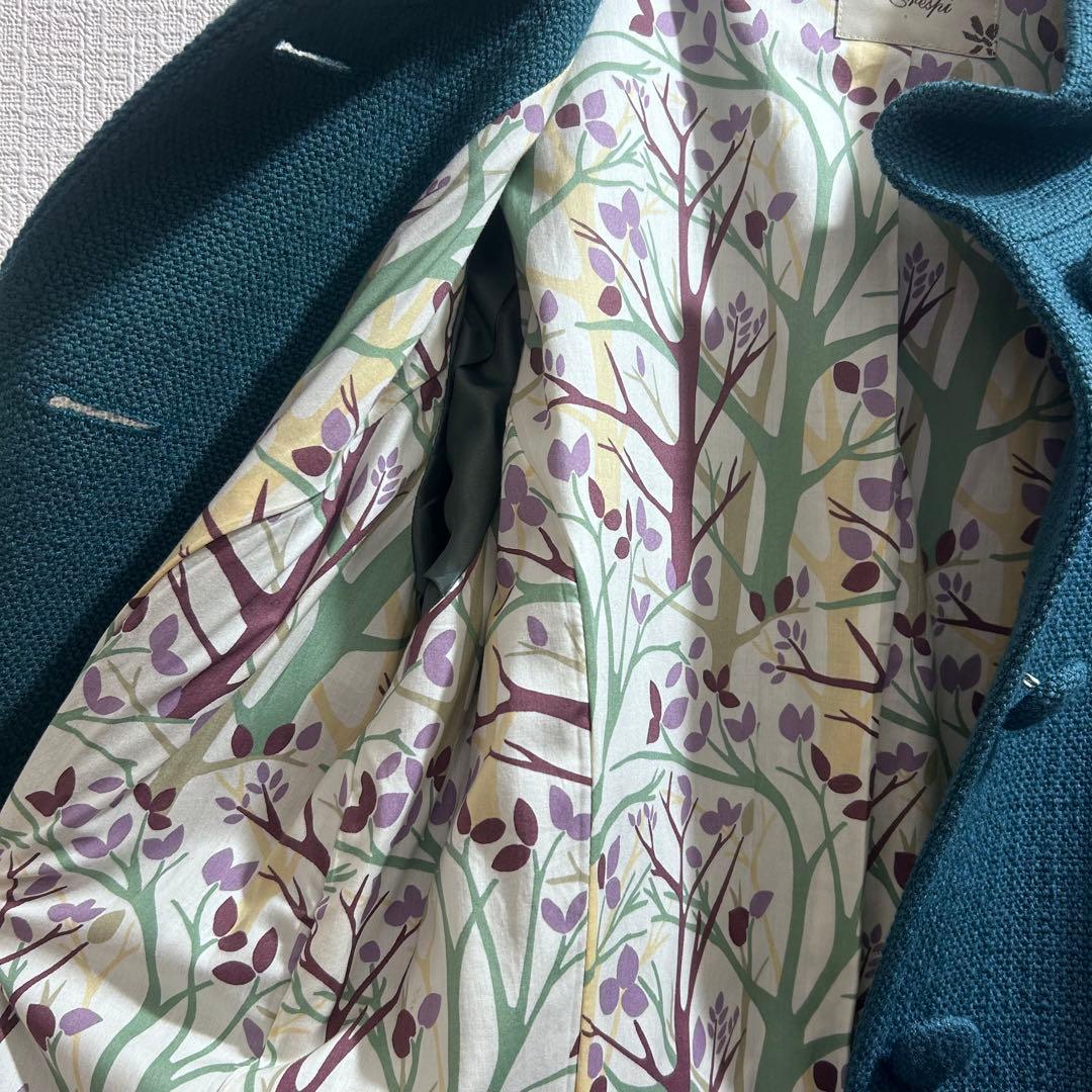 新品未使用crespiクレスピ【38→M】ロングコート♡裏地おしゃれ♡タグ付♡緑