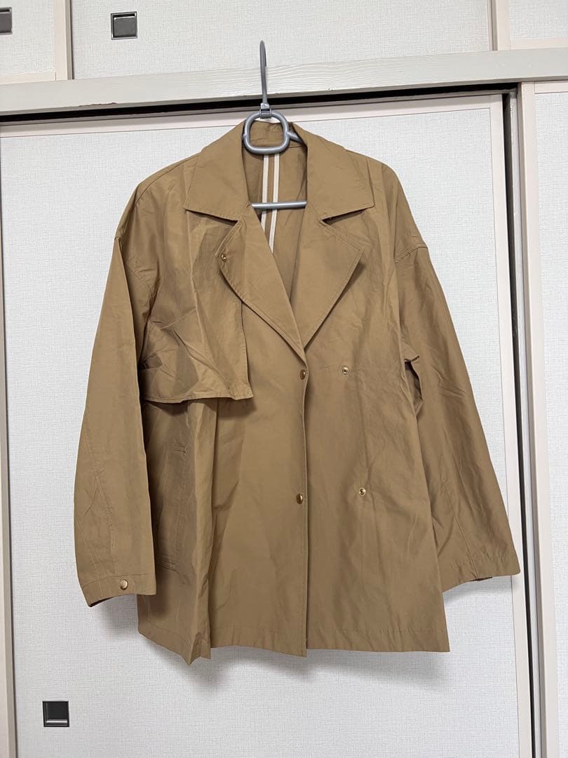 NANO universeミドル丈ワイドラフトレンチ ベージュ　ナノユニバース